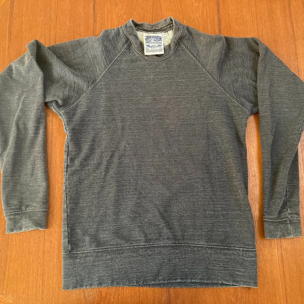 Jungmaven XS Raglan Black Heather Sweatshirt